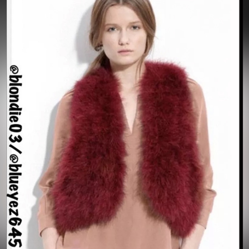 Haute Hippie Marabou Feather Vest Size S
